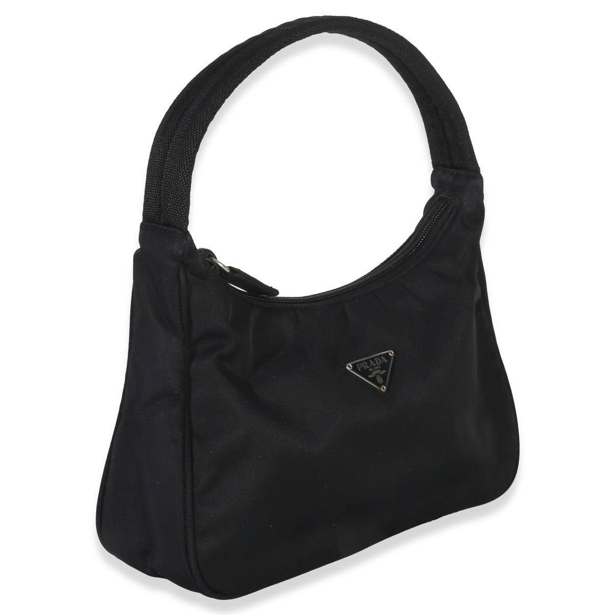Prada Black Nylon Tessuto Mini Hobo Handbag pv