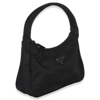 Prada Black Nylon Tessuto Mini Hobo Handbag pv