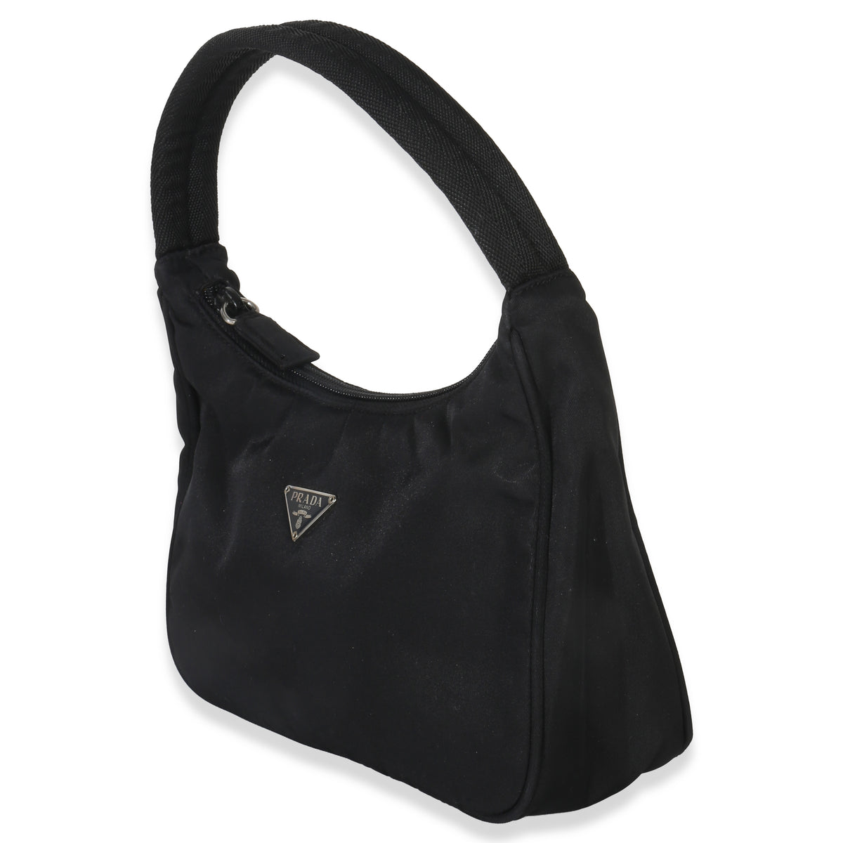 Prada Black Nylon Tessuto Mini Hobo Handbag sv