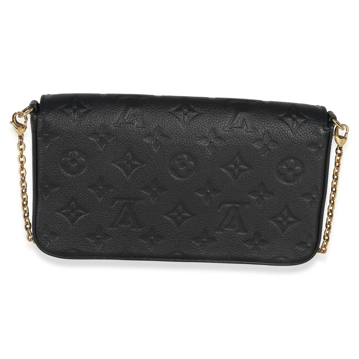Louis Vuitton Black Monogram Empreinte Felicie Pochette Handbag bv