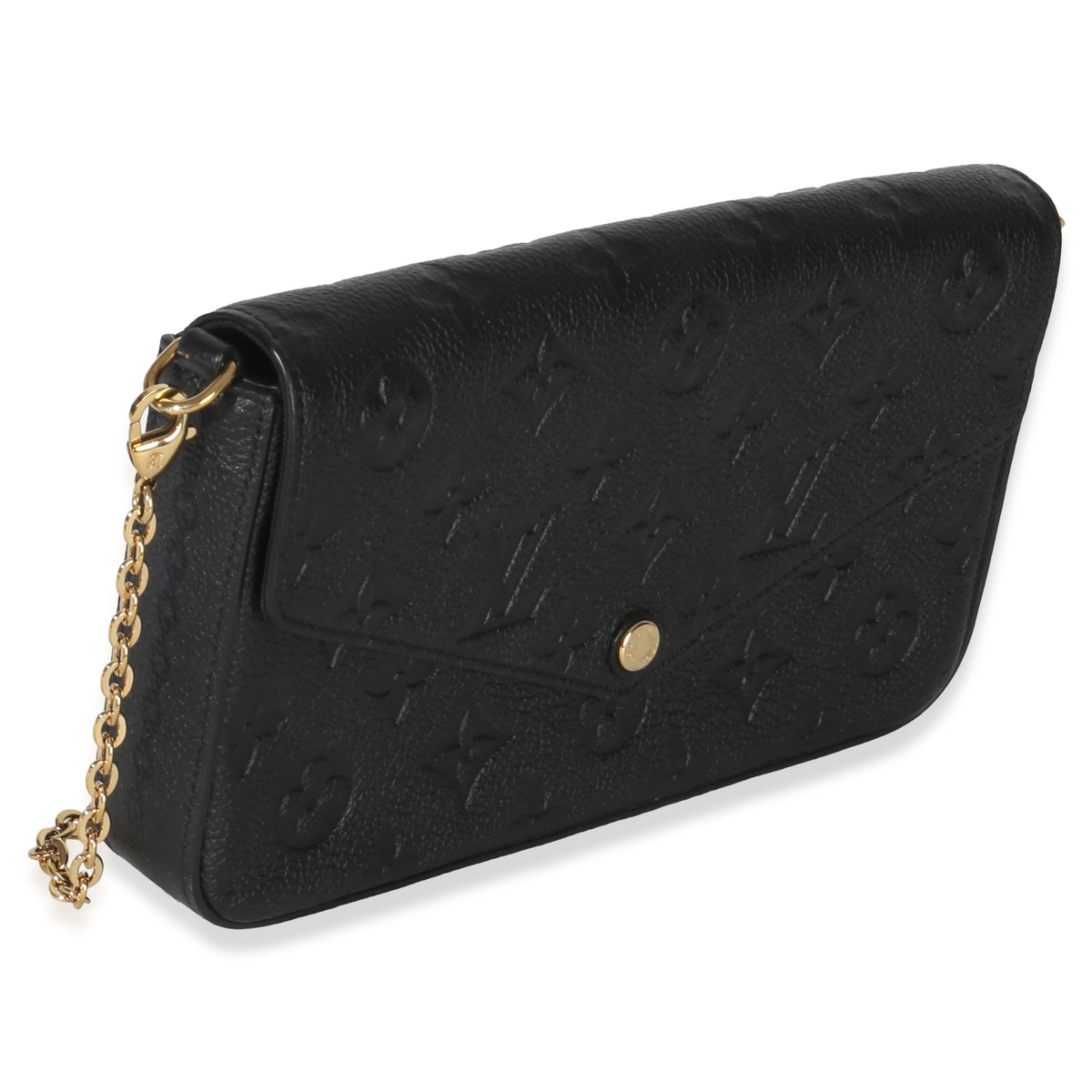 Louis Vuitton Black Monogram Empreinte Felicie Pochette Handbag pv