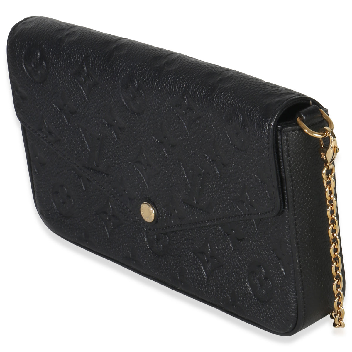 Louis Vuitton Black Monogram Empreinte Felicie Pochette Handbag sv