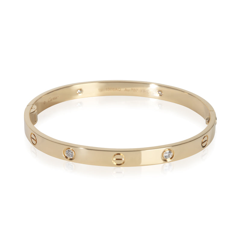 Cartier Yellow Gold Diamond Love Single Screw Closure Bracelet fv