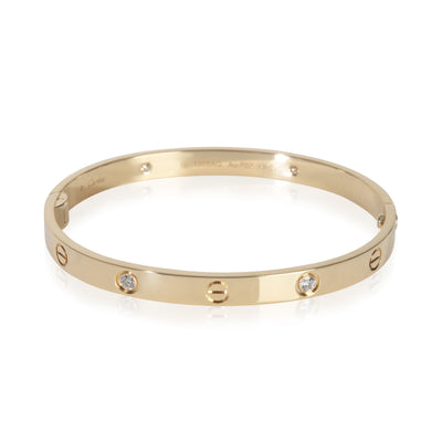 Cartier Yellow Gold Diamond Love Single Screw Closure Bracelet fv