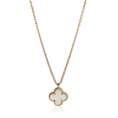Van Cleef & Arpels Yellow Gold Mother Of Pearl Sweet Alhambra Pendant fv