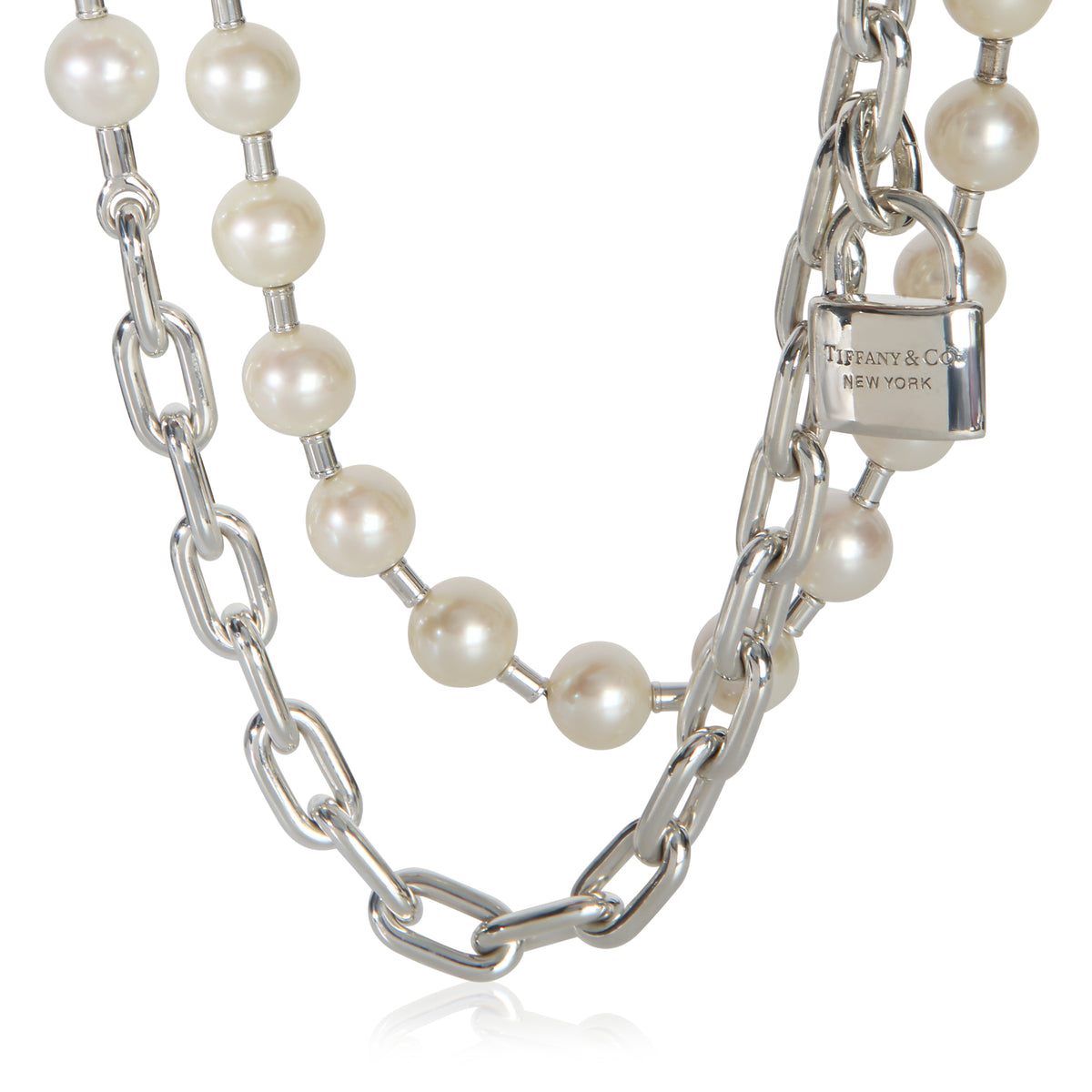 Tiffany & Co. Sterling Silver Pearl HardWear Wrap Necklace fv