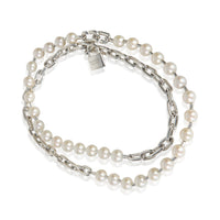 Tiffany & Co. Sterling Silver Pearl HardWear Wrap Necklace pv
