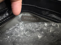 Chanel Black Quilted Square Lambskin LAX Pochette Handbag ad2