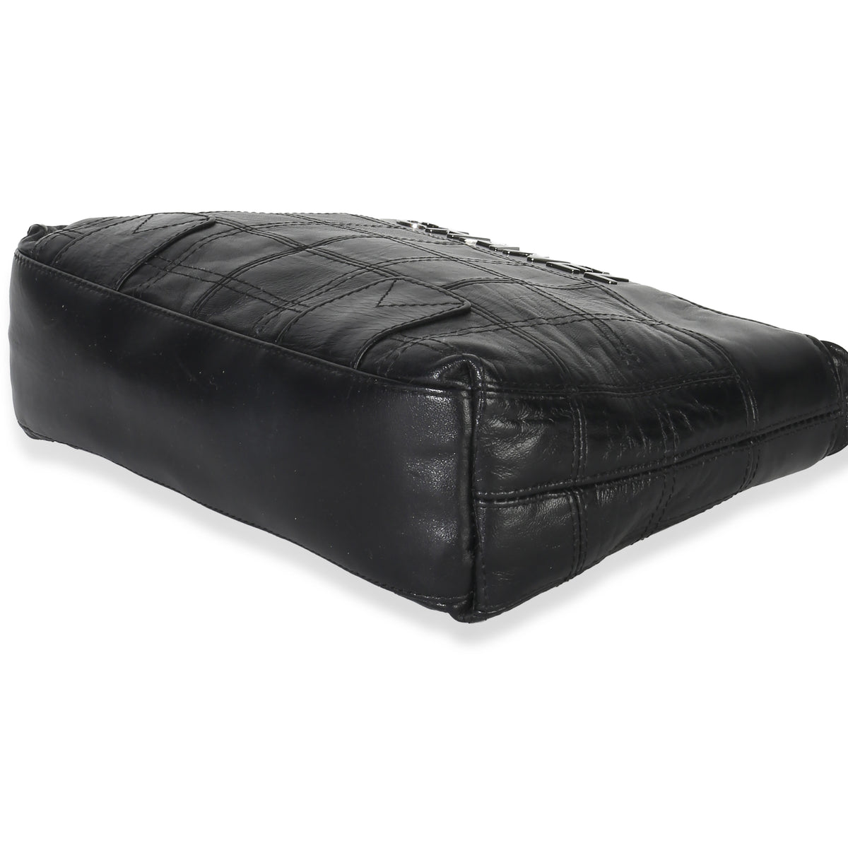 Chanel Black Quilted Square Lambskin LAX Pochette Handbag av