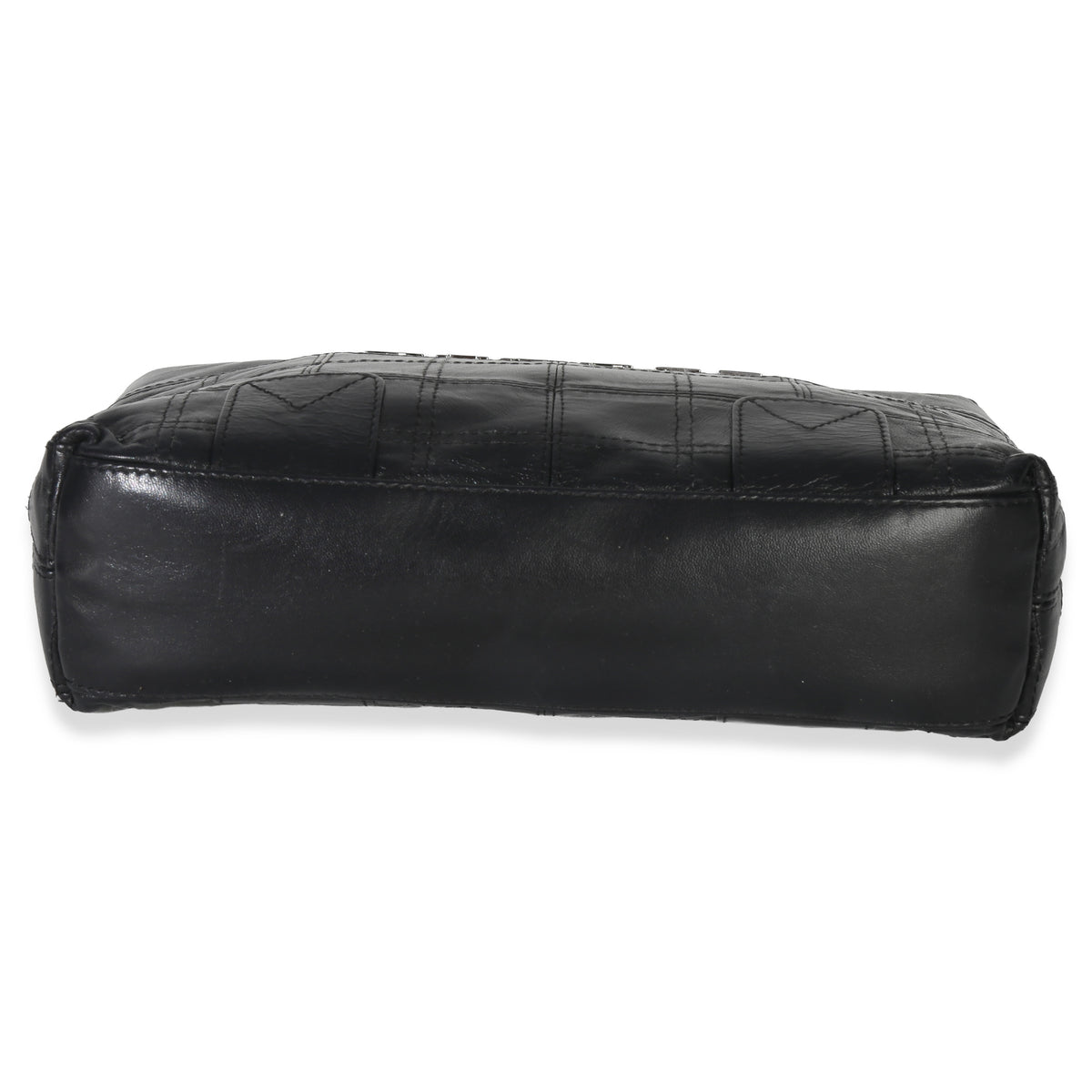 Chanel Black Quilted Square Lambskin LAX Pochette Handbag box