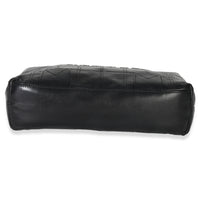 Chanel Black Quilted Square Lambskin LAX Pochette Handbag box