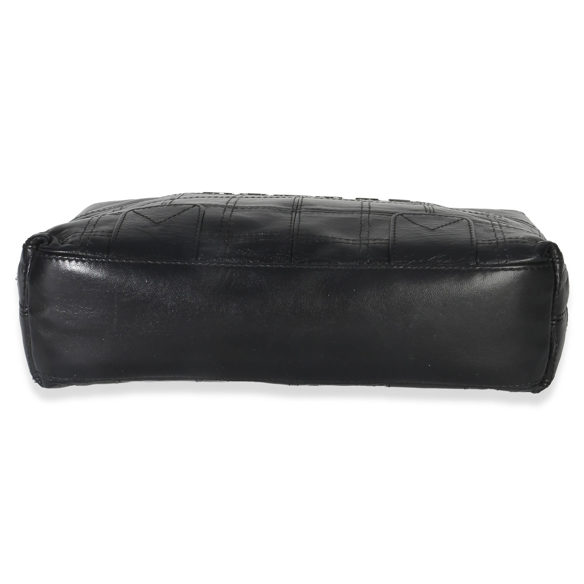 Chanel Black Quilted Square Lambskin LAX Pochette Handbag clasp