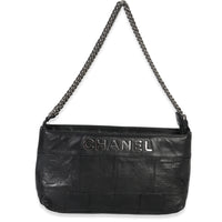 Chanel Black Quilted Square Lambskin LAX Pochette Handbag fv