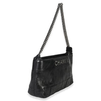 Chanel Black Quilted Square Lambskin LAX Pochette Handbag pv