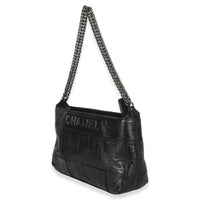 Chanel Black Quilted Square Lambskin LAX Pochette Handbag sv