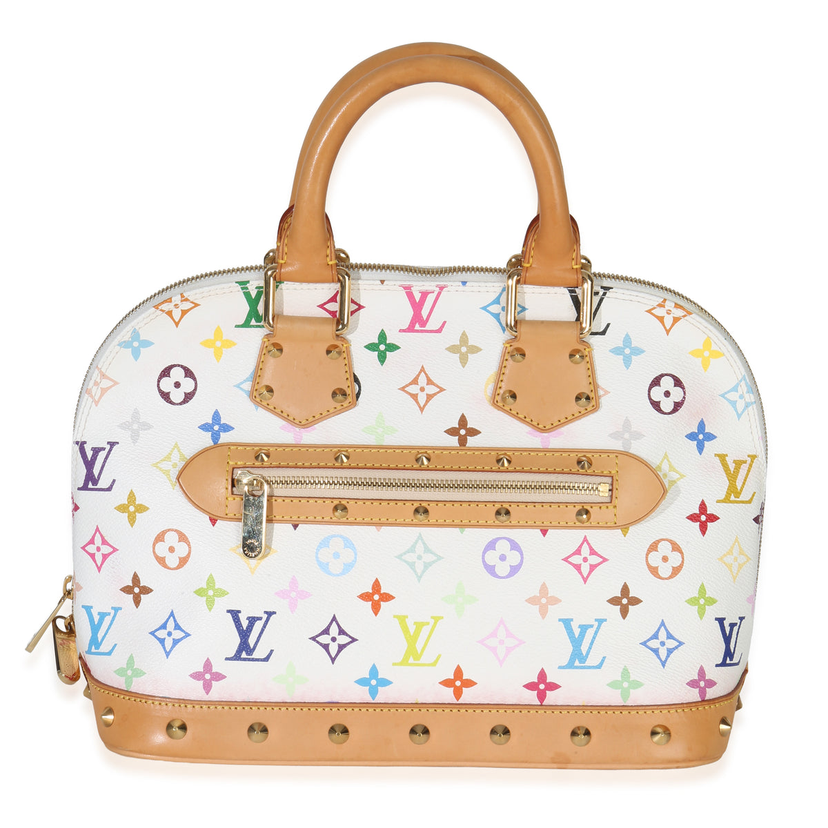 Louis Vuitton x Murakami White Multicolor Monogram Canvas Alma Handbag fv