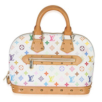Louis Vuitton x Murakami White Multicolor Monogram Canvas Alma Handbag fv