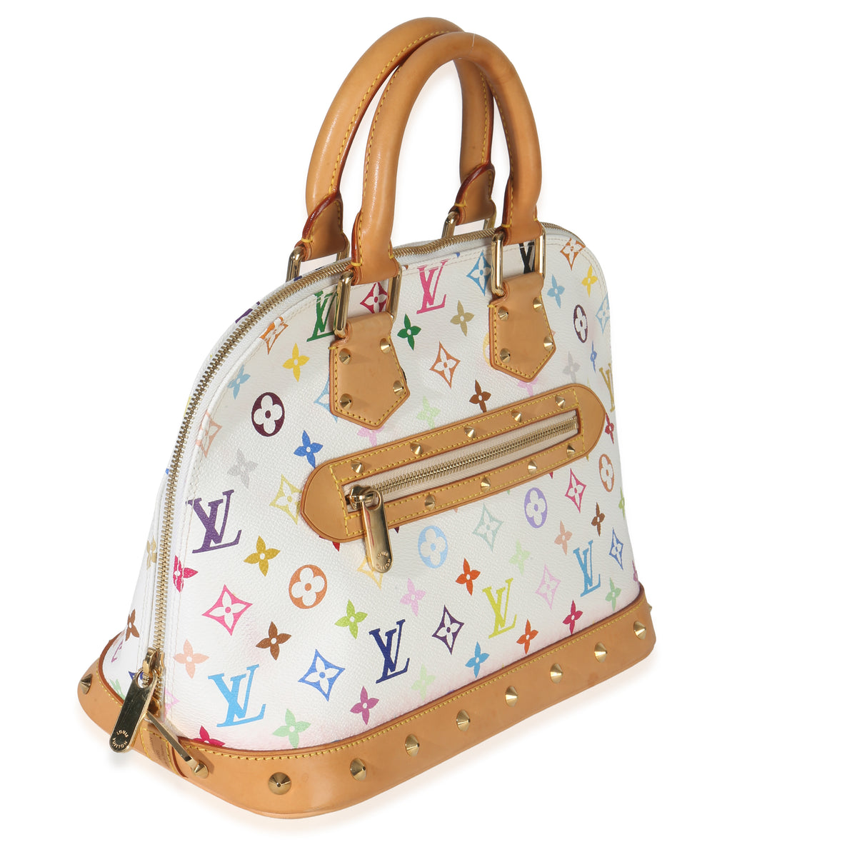 Louis Vuitton x Murakami White Multicolor Monogram Canvas Alma Handbag pv
