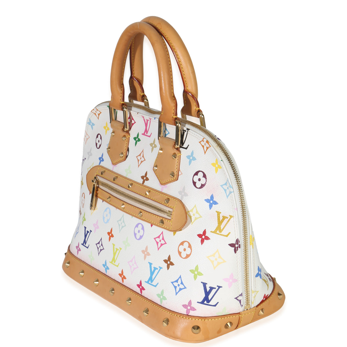 Louis Vuitton x Murakami White Multicolor Monogram Canvas Alma Handbag sv