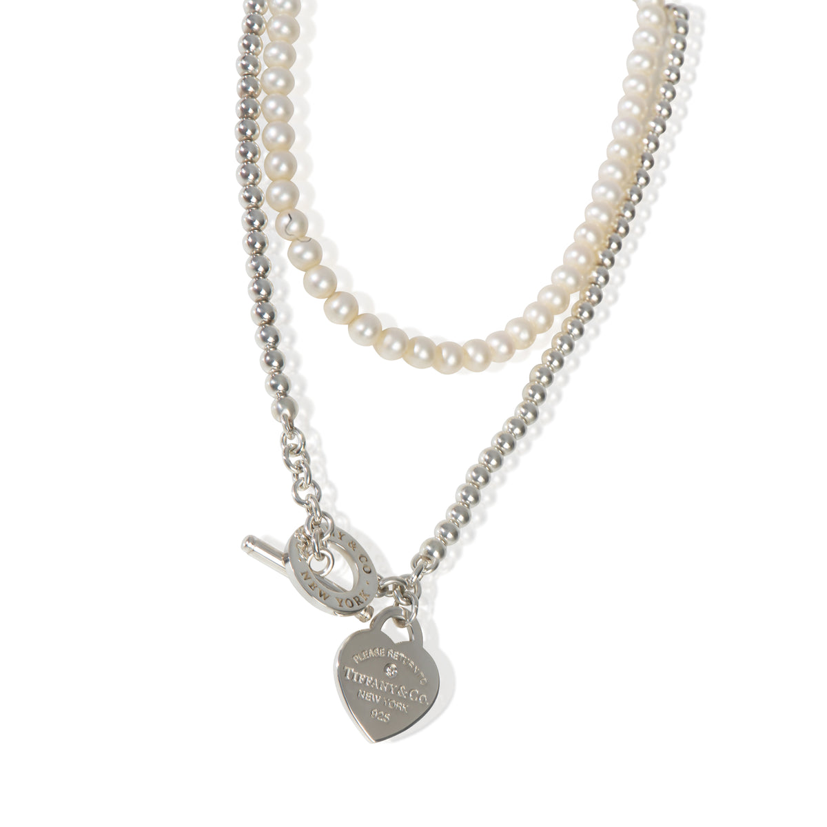 Tiffany & Co. Sterling Silver Diamond Return To Tiffany Wrap Necklace sv