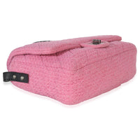 Chanel Pink Easy Tweed Jumbo Reissue Messenger Flap Handbag clasp