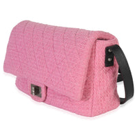 Chanel Pink Easy Tweed Jumbo Reissue Messenger Flap Handbag sv