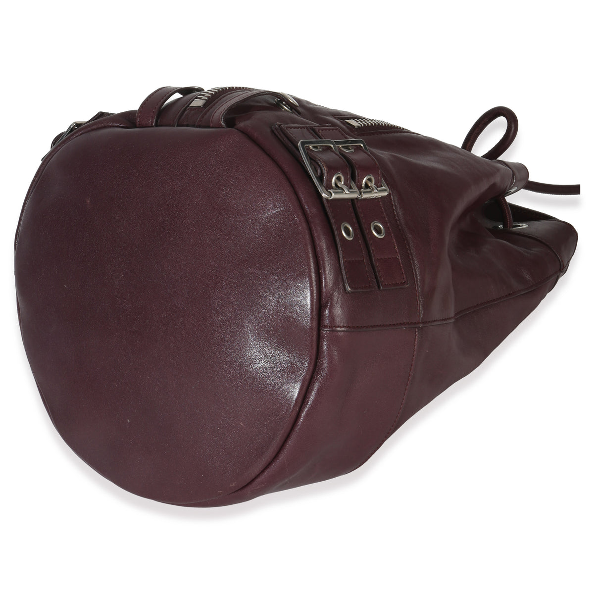 Saint Laurent Bordeaux Smooth Calfskin Medium Rider Bucket Bag Handbag box