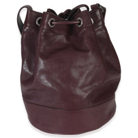 Saint Laurent Bordeaux Smooth Calfskin Medium Rider Bucket Bag Handbag bv