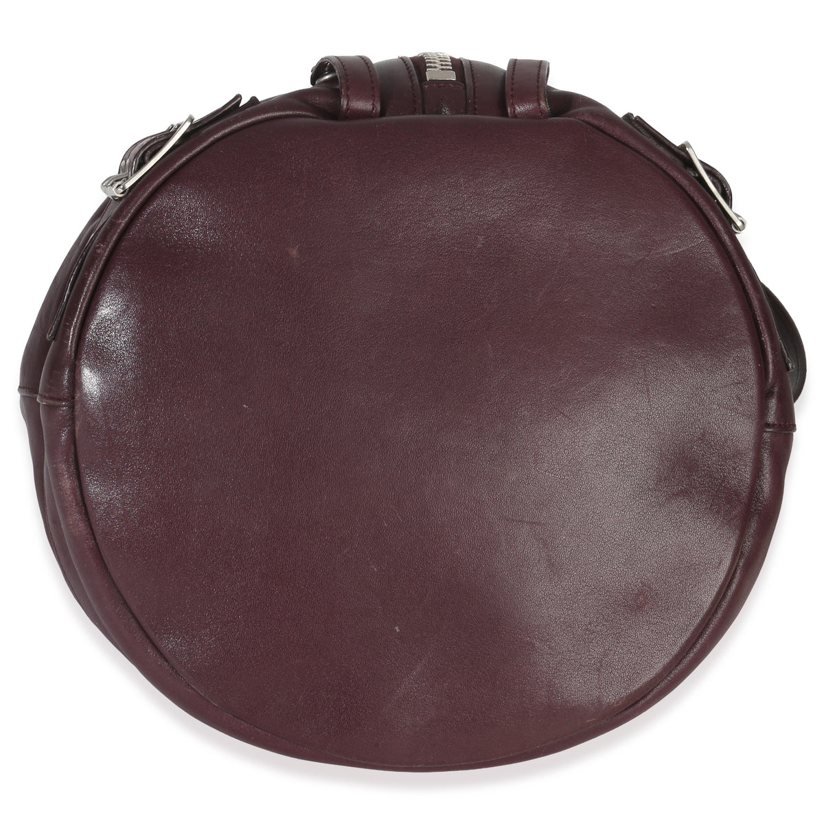 Saint Laurent Bordeaux Smooth Calfskin Medium Rider Bucket Bag Handbag stamp