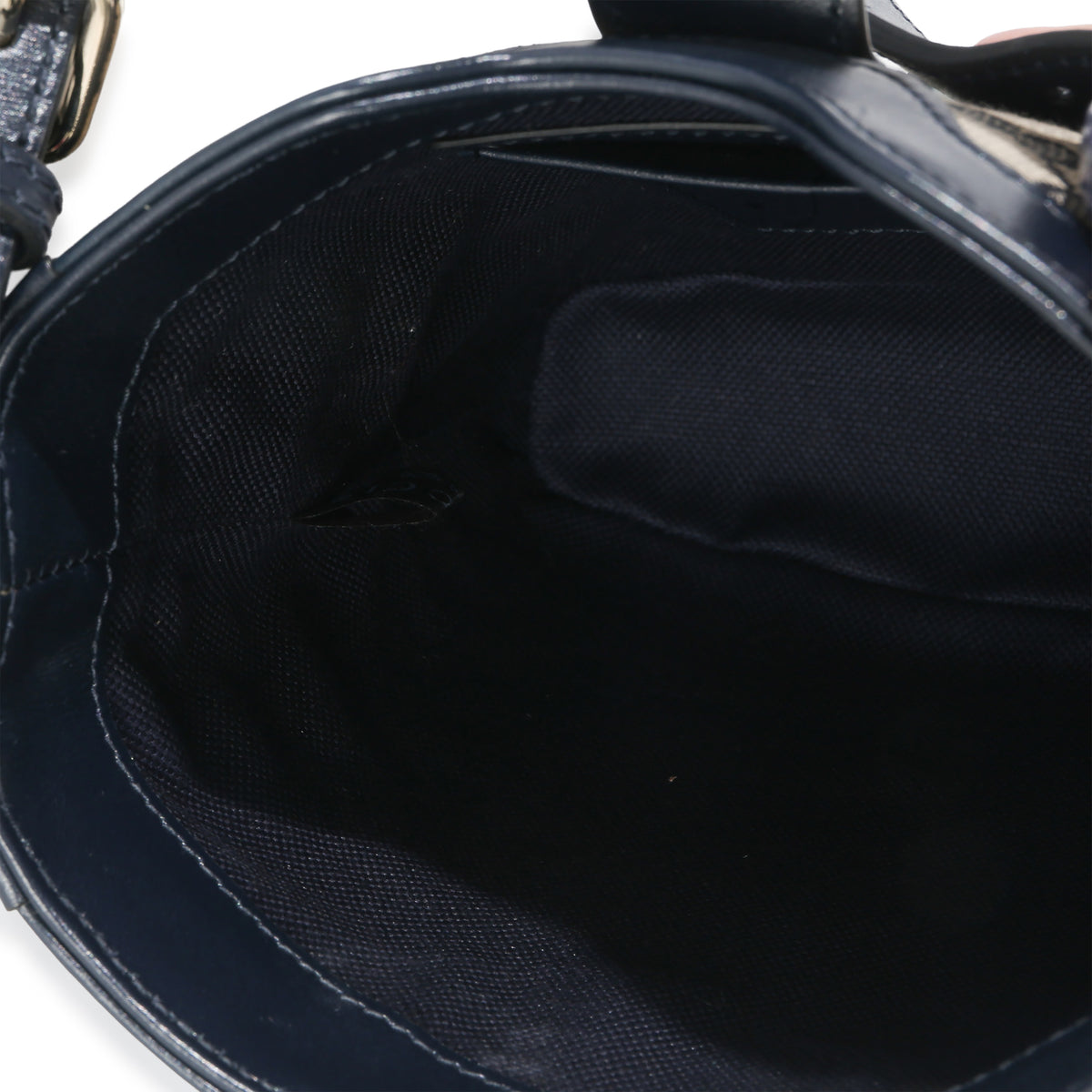 Gucci Navy Beige GG Supreme Monogram Mini Bucket Bag Handbag ad1