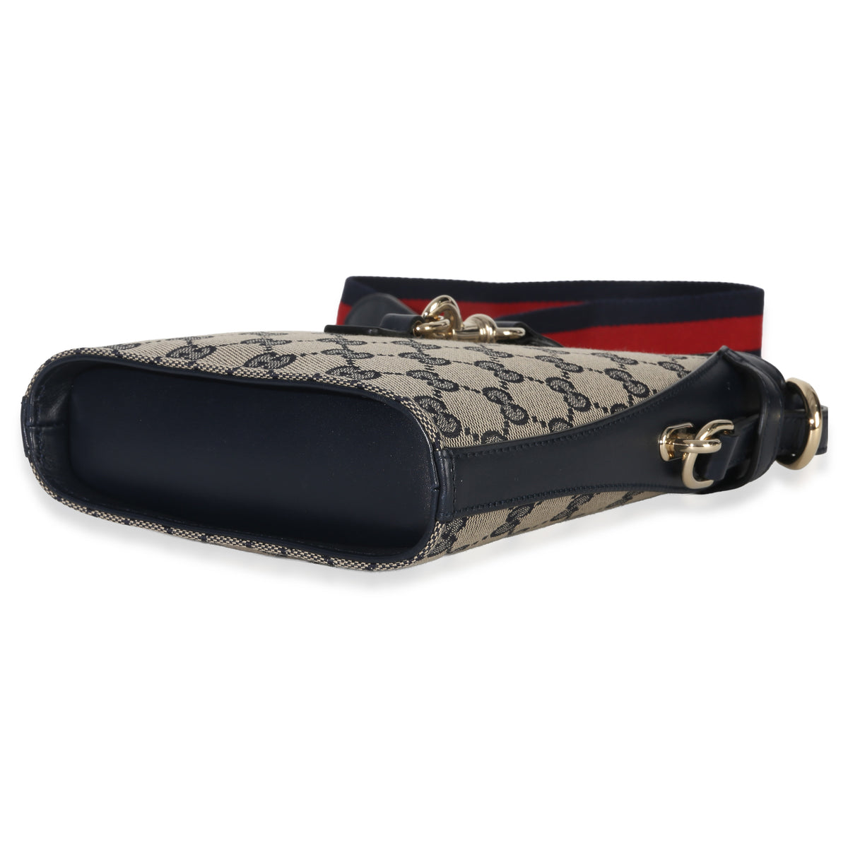 Gucci Navy Beige GG Supreme Monogram Mini Bucket Bag Handbag box