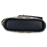 Gucci Navy Beige GG Supreme Monogram Mini Bucket Bag Handbag stamp
