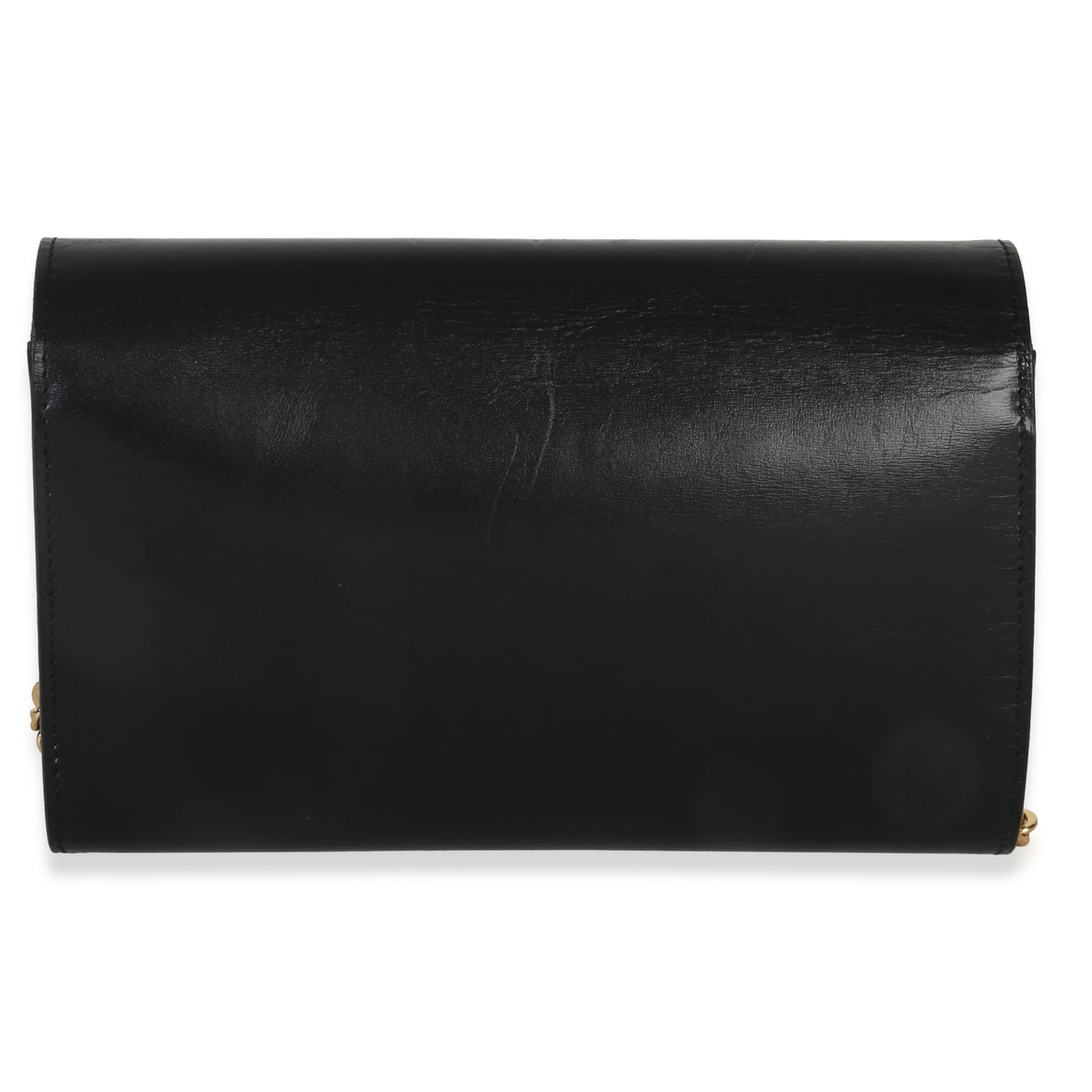 Louis Vuitton Black Calfskin Leather Chain Louise Clutch MM Handbag bv