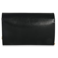 Louis Vuitton Black Calfskin Leather Chain Louise Clutch MM Handbag bv