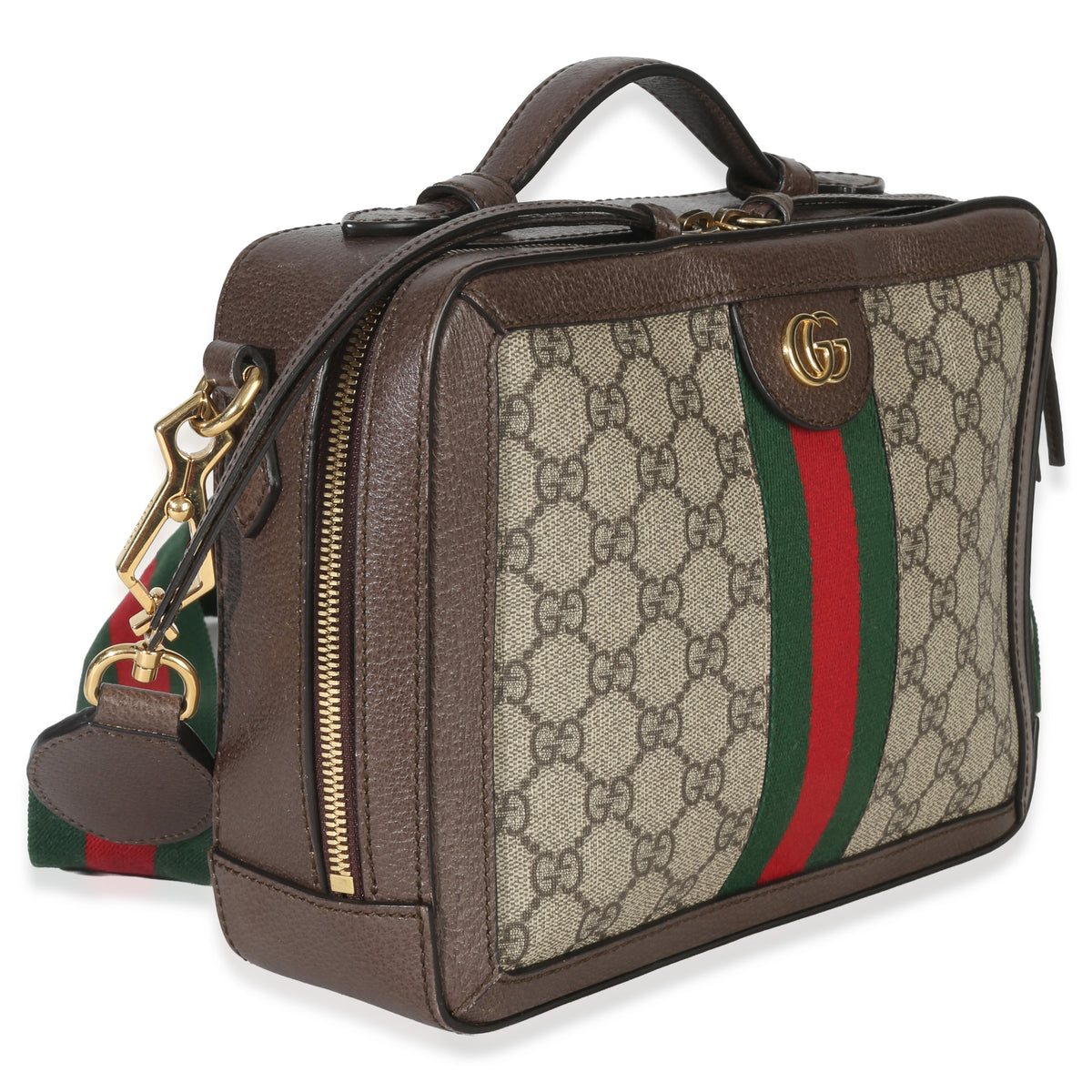 Gucci GG Supreme Small Ophidia Web Top Handle Handbag pv