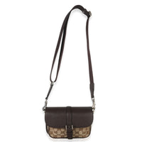 Gucci Beige Ebony GG Monogram Canvas Mini Buckle Crossbody Bag Handbag av