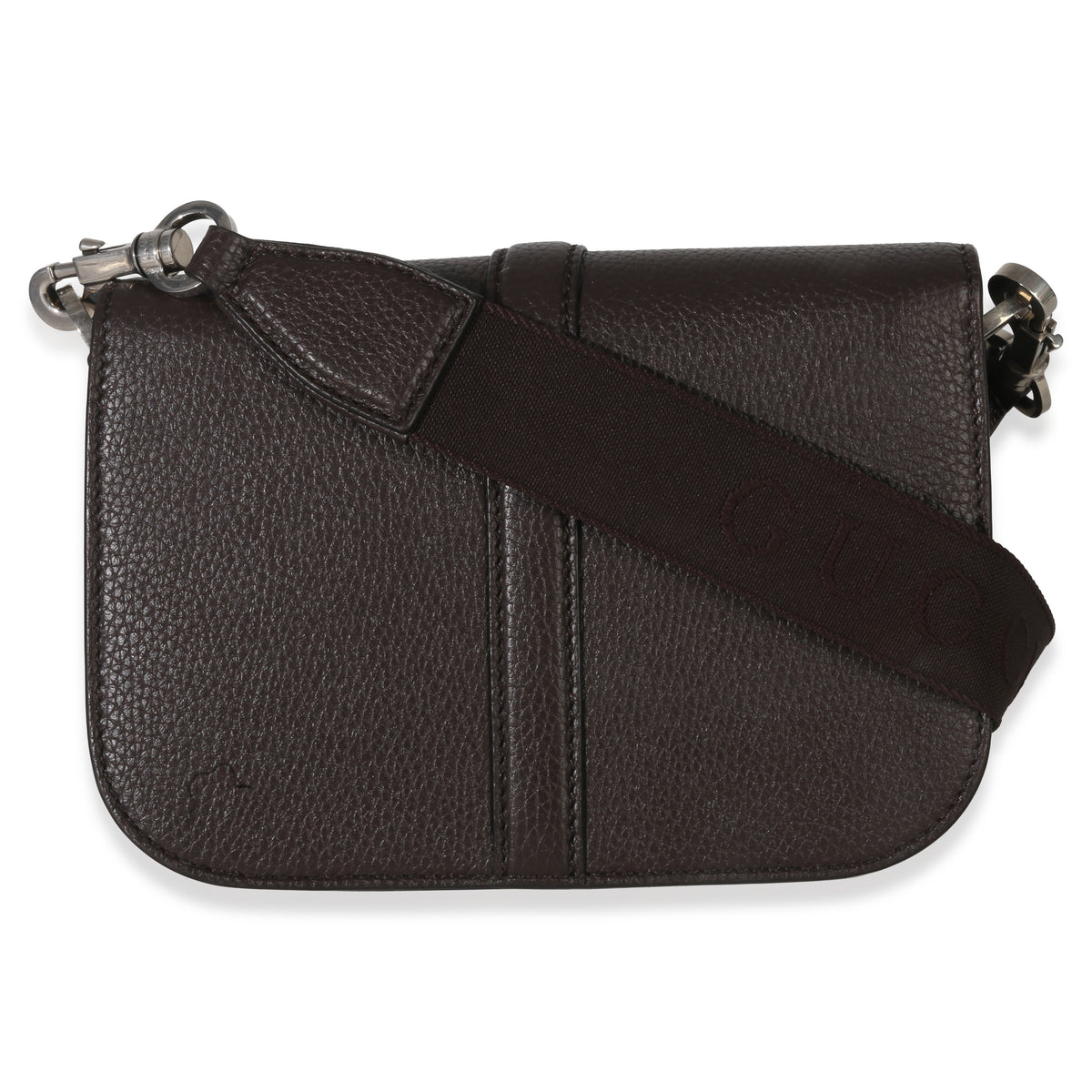 Gucci Beige Ebony GG Monogram Canvas Mini Buckle Crossbody Bag Handbag bv