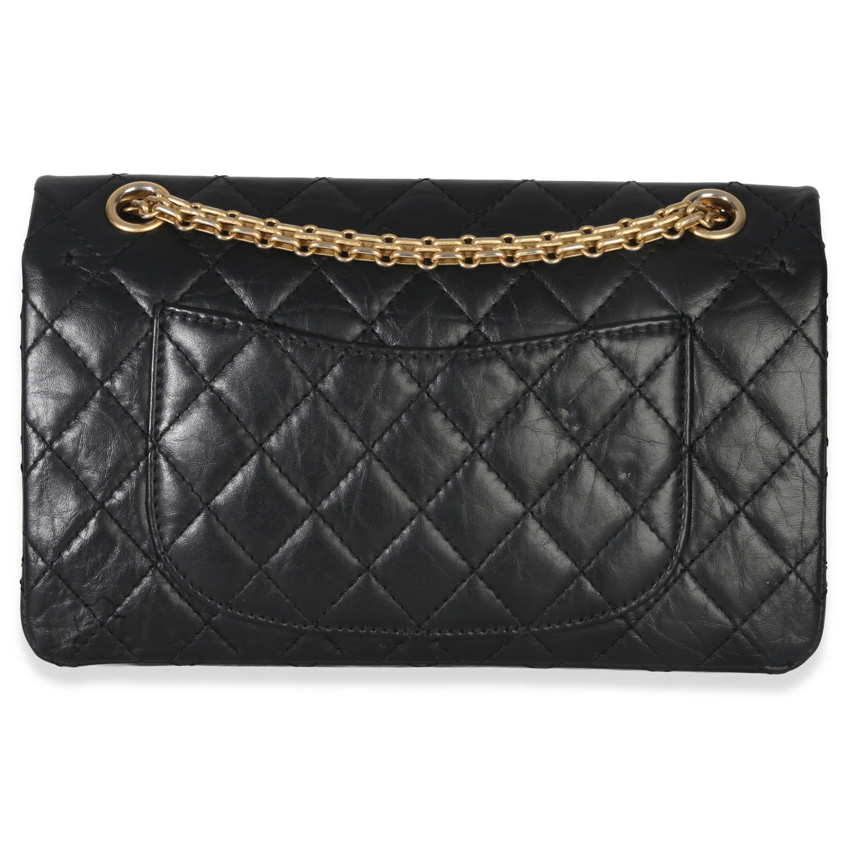 Chanel Black Quilted Aged Calfskin 2.55 Reissue 225 Flap Bag Handbag bv