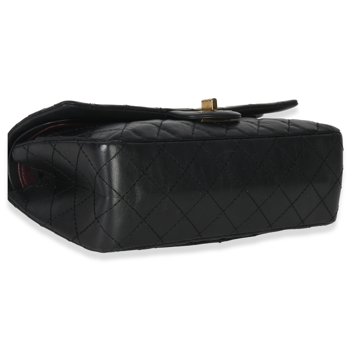 Chanel Black Quilted Aged Calfskin 2.55 Reissue 225 Flap Bag Handbag clasp