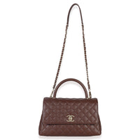 Chanel Marron Quilted Caviar Large Coco Top Handle Bag Handbag av