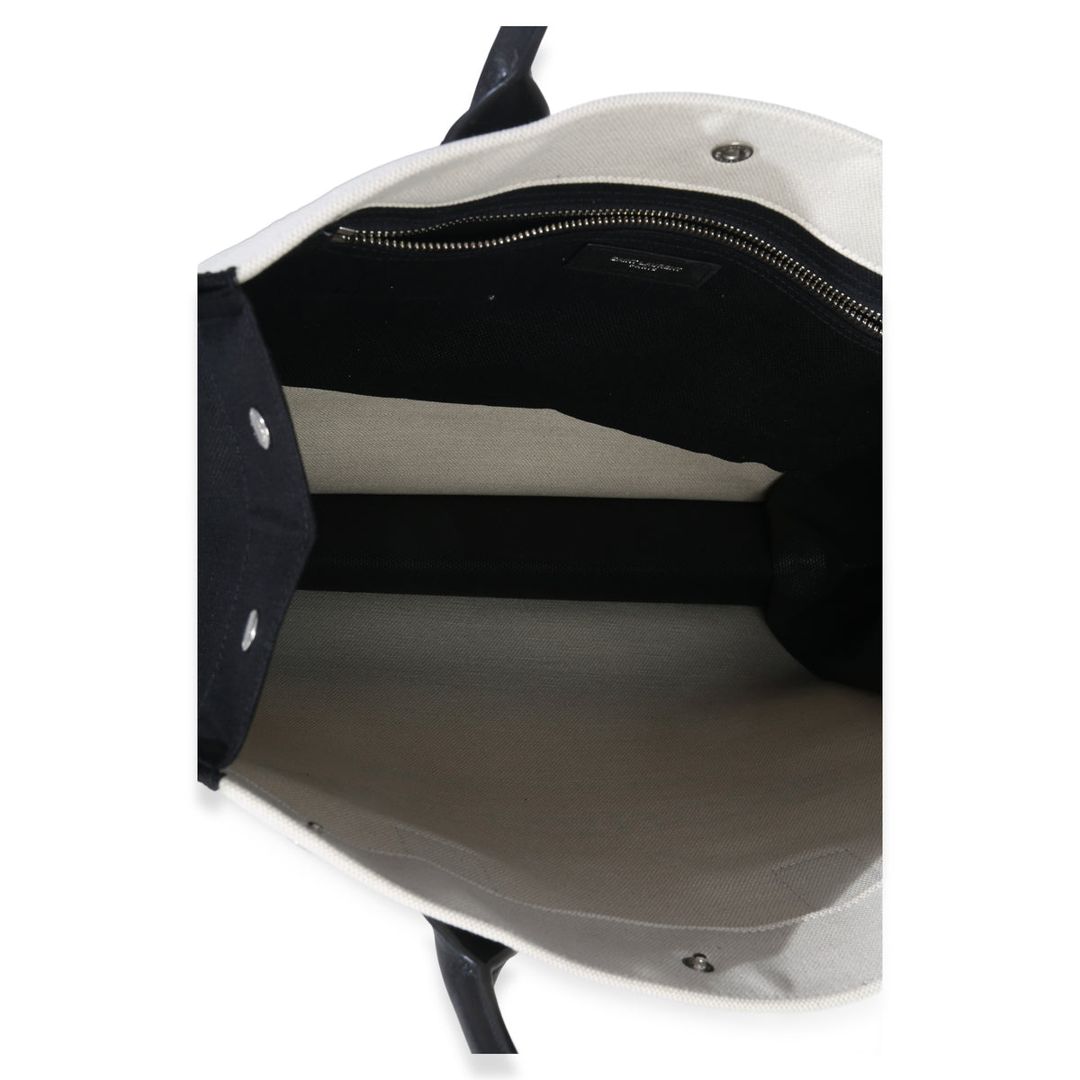 Saint Laurent Beige Linen North South Rive Gauche Tote Handbag av