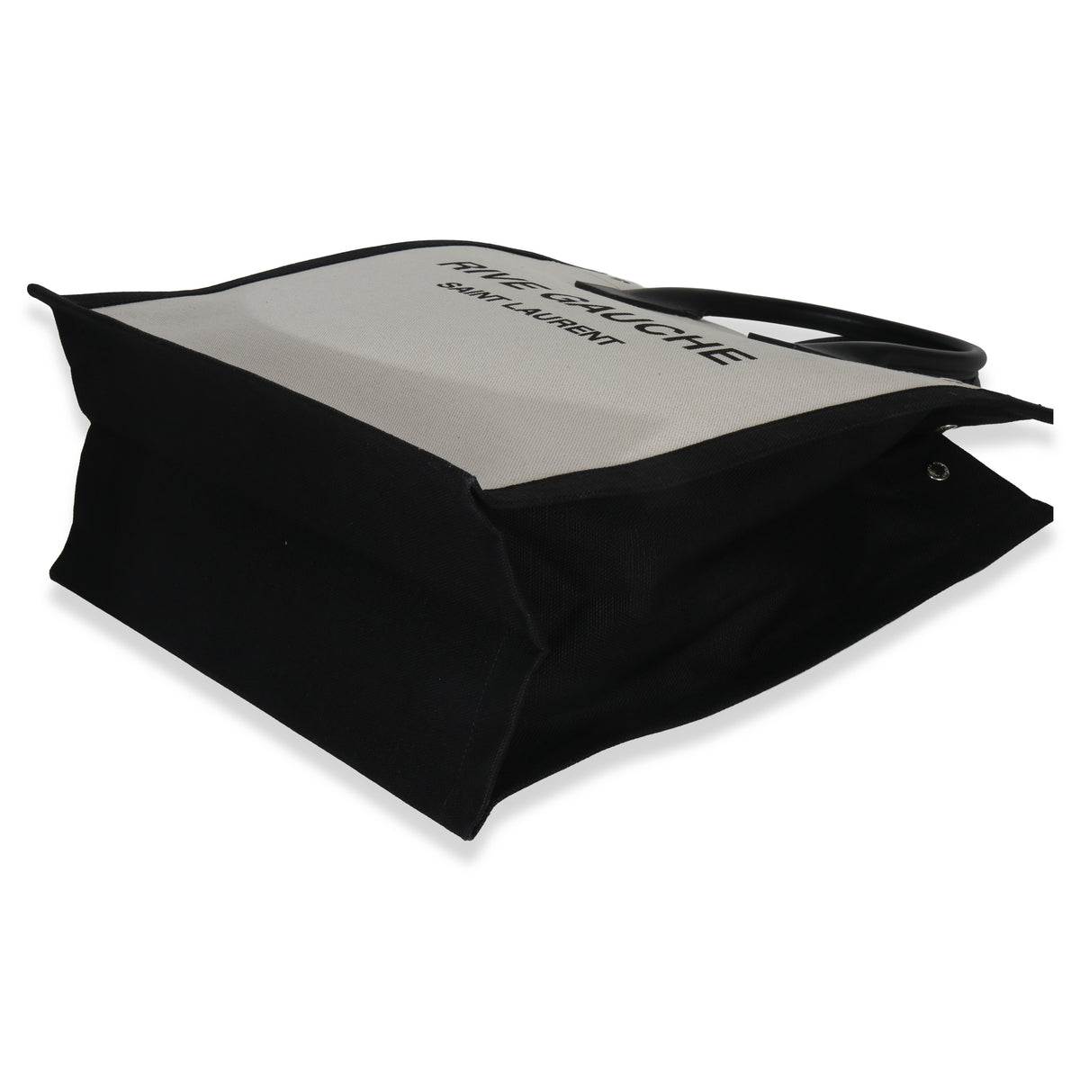 Saint Laurent Beige Linen North South Rive Gauche Tote Handbag box