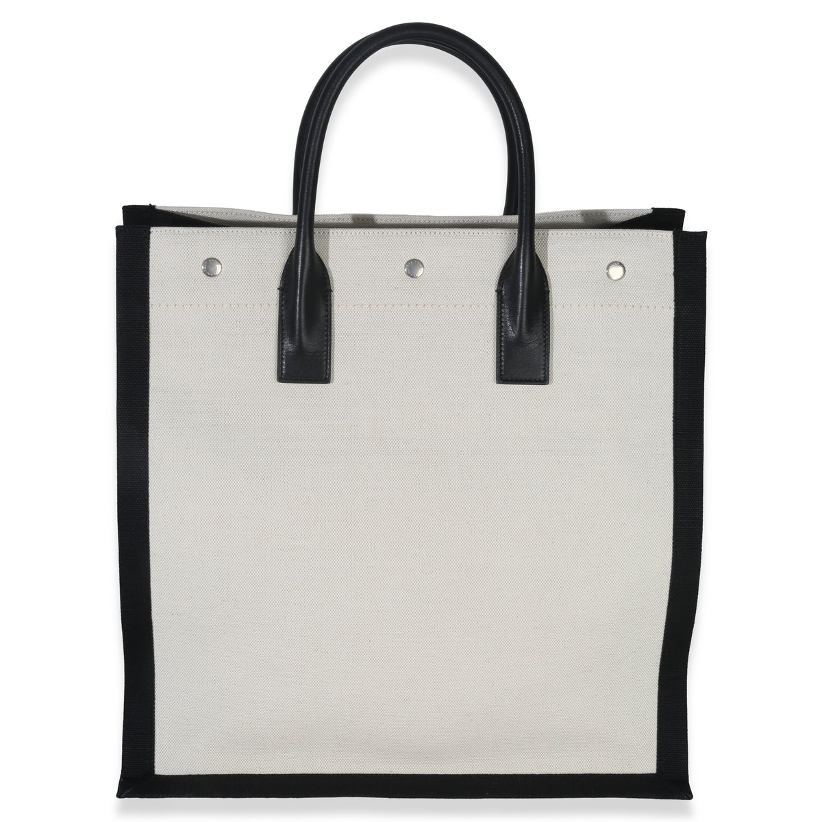 Saint Laurent Beige Linen North South Rive Gauche Tote Handbag bv