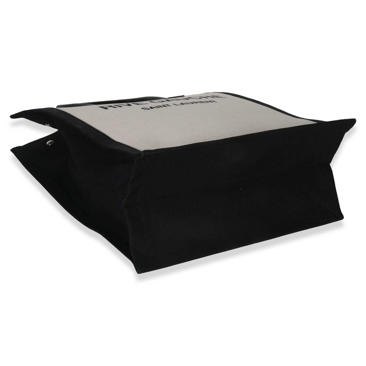 Saint Laurent Beige Linen North South Rive Gauche Tote Handbag clasp