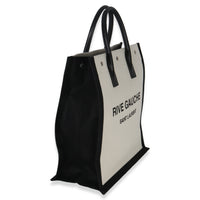 Saint Laurent Beige Linen North South Rive Gauche Tote Handbag pv