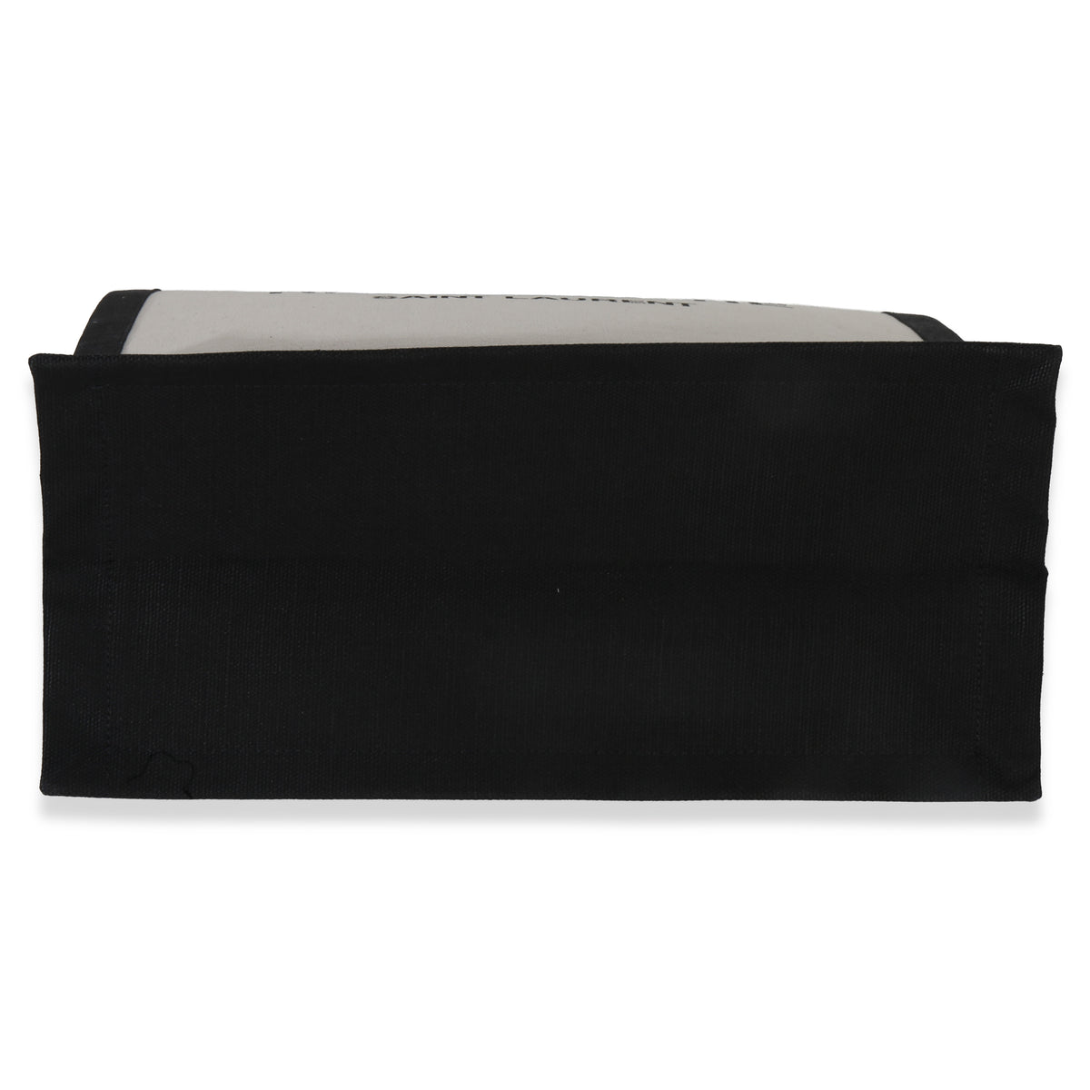 Saint Laurent Beige Linen North South Rive Gauche Tote Handbag stamp