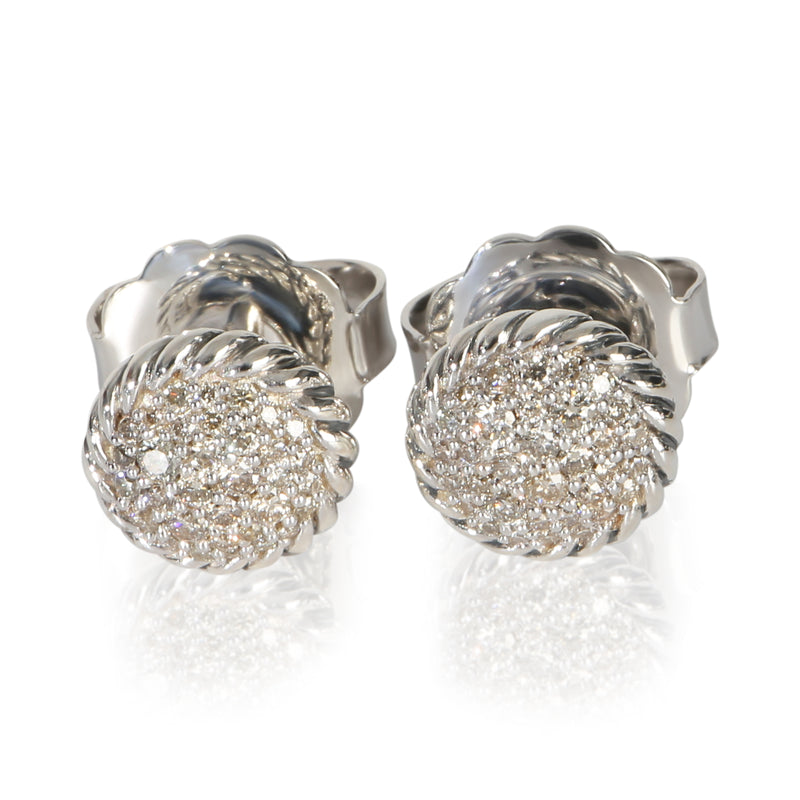 David Yurman Sterling Silver Diamond Chatelaine Earrings fv