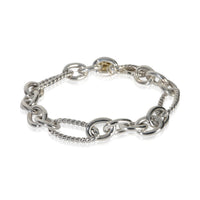 David Yurman Yellow Gold & Sterling Silver  Figaro Link Bracelet fv