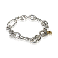 David Yurman Yellow Gold & Sterling Silver  Figaro Link Bracelet sv