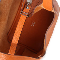 Hermès Orange H Clemence Picotin Lock 18 PHW Handbag ad1